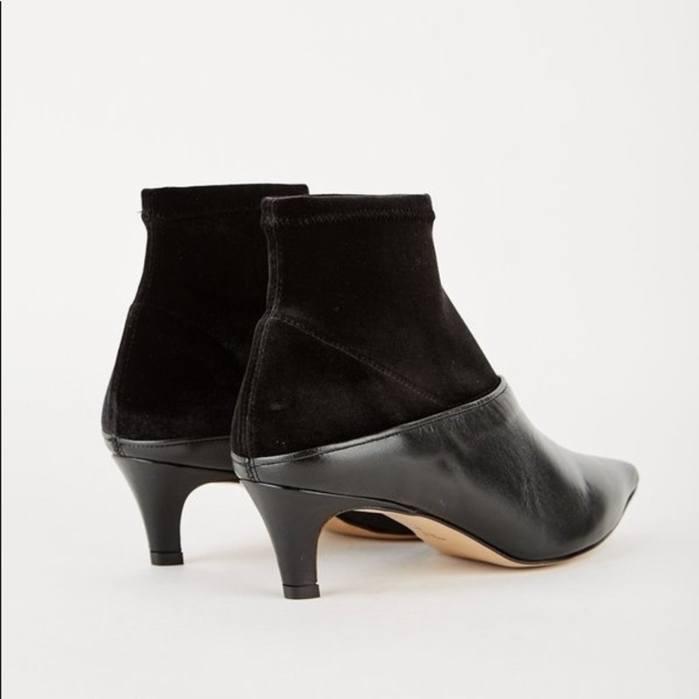 Intentionally Blank Women’s Black Leather Velvet Tizo Booties - Picture 2 of 11